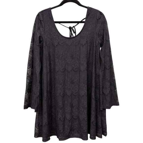 Women's ALTAR'D STATE Black Lace Bell Sleeve Dress- Size Medium - Picture 1 of 8
